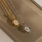 26 Letter Initial Pendant Necklace - Gold-Plated O-Shaped Chain