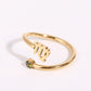 Zodiac Birthstone Ring, Adjustable Open Ring for Women, 18K Gold Plated, Zircon Inlaid, 12 Constellations, Unique Gift