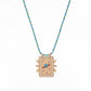 Retro Style Tarot Card Necklace - Sun Moon Star Design - Copper & Gemstone