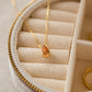 Pear Drop Zircon Birthstone Necklace  18K Gold Plated Titanium Steel