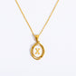 26 Letter Initial Pendant Necklace - Gold-Plated O-Shaped Chain