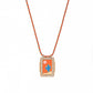 Retro Style Tarot Card Necklace - Sun Moon Star Design - Copper & Gemstone