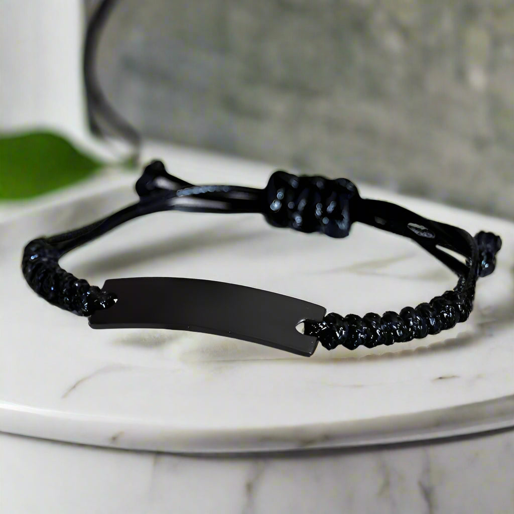 birthday black rope bracelet 