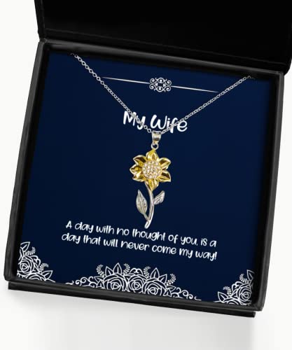 a day with no thought of you is a day that will never come my sunflower pendant necklace wife present from husband new jewelry for wife