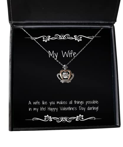 a wife like you makes all things possible in my life happy valentines day crown pendant necklace wife jewelry new for wife