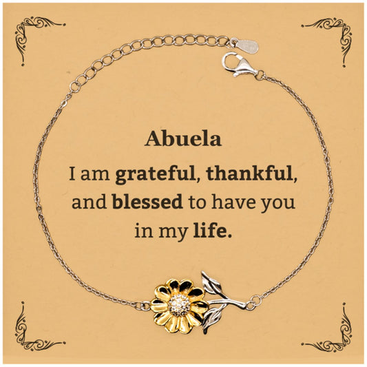 abuela appreciation gifts i am grateful thankful and blessed thank you sunflower bracelet for abuela birthday inspiration gifts for abuela