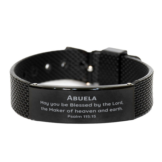 abuela black shark mesh bracelet engraved hope for christmas birthday graduation easter veterans day confidence inspirational gift