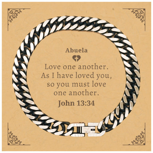 abuela cuban link chain bracelet john 13 34 love inspirational jewelry gift for her mothers day birthday christmas hope confidence