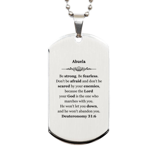 abuela inspirational engraved silver dog tag be fearless and confident perfect gift for birthday graduation veterans day