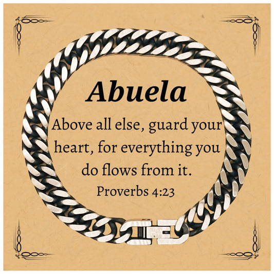 abuela proverbs 4 23 cuban link chain bracelet inspirational gift for grandma birthday christmas hope and confidence