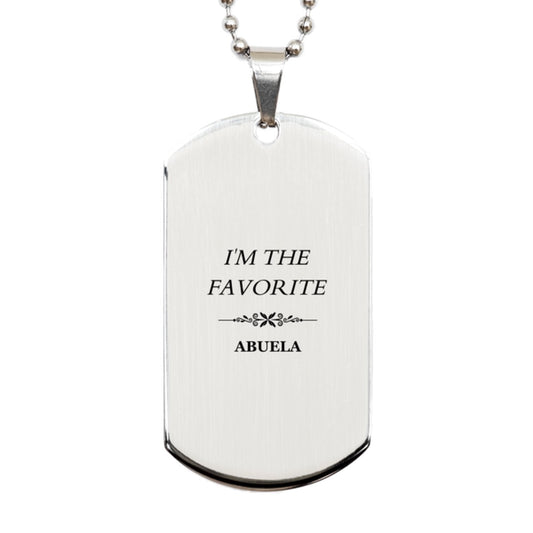 abuela silver dog tag im the favorite abuela engraved necklace for mothers day gift birthday holidays christmas graduation veterans day easter unique family jewelry and keepsake