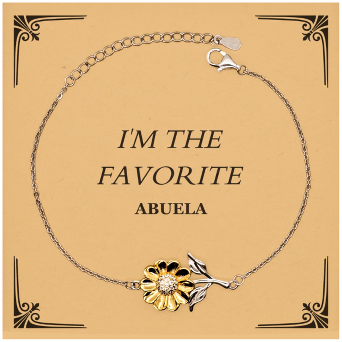 abuela sunflower bracelet im the favorite grandmother gift for mothers day christmas birthday engraved inspirational jewelry to exude confidence and love