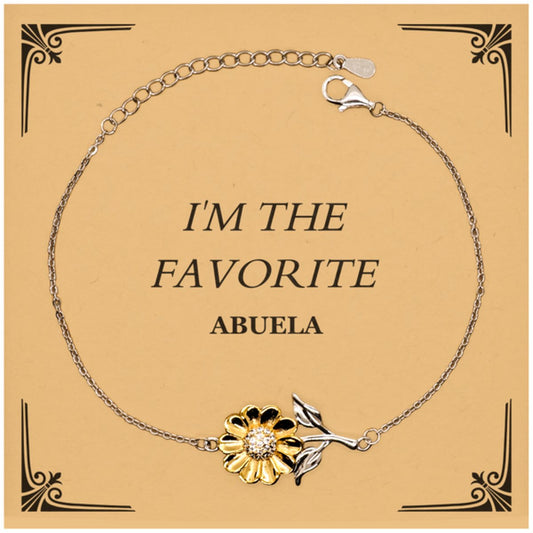 abuela sunflower bracelet im the favorite grandmother gift for mothers day christmas birthday engraved inspirational jewelry to exude confidence and love