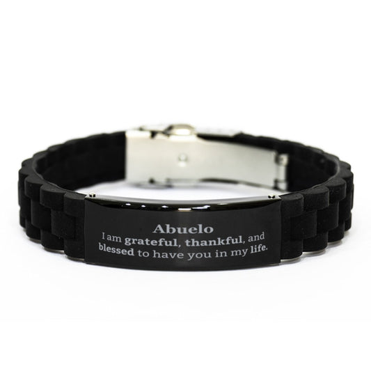 abuelo appreciation gifts i am grateful thankful and blessed thank you black glidelock clasp bracelet for abuelo birthday inspiration gifts for abuelo