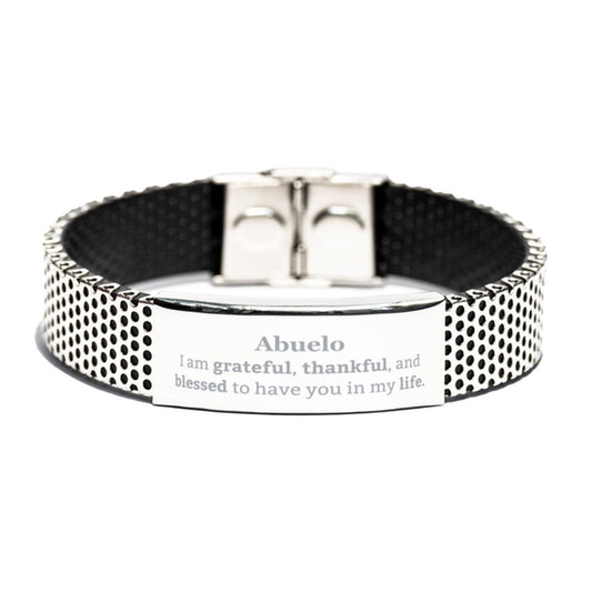 abuelo appreciation gifts i am grateful thankful and blessed thank you stainless steel bracelet for abuelo birthday inspiration gifts for abuelo