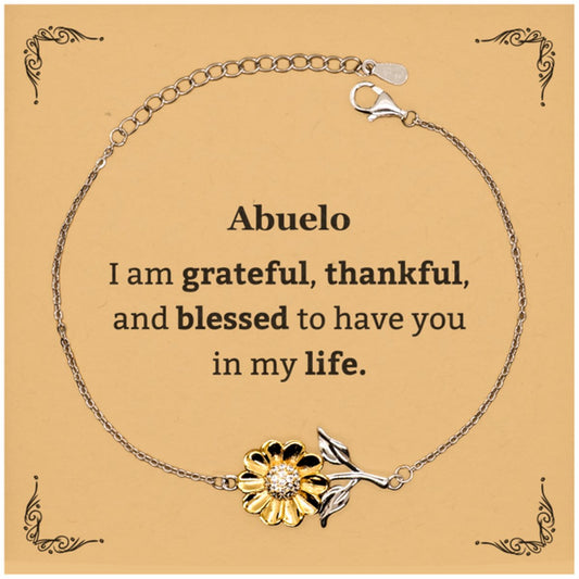 abuelo appreciation gifts i am grateful thankful and blessed thank you sunflower bracelet for abuelo birthday inspiration gifts for abuelo