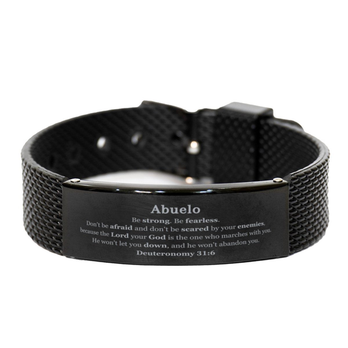 abuelo black shark mesh bracelet be strong fearless inspirational gift for birthday christmas graduation confidence hope veterans day