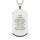 abuelo silver dog tag engraved inspirational quote for birthday graduation veterans day be strong and fearless the lord marches with you