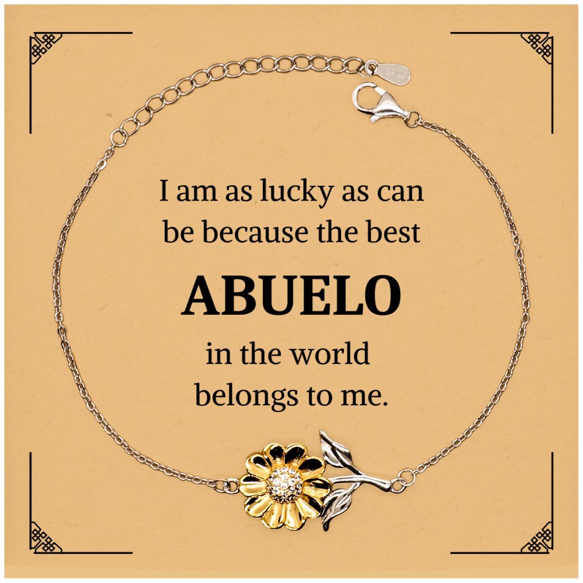 abuelo sunflower bracelet best grandfather gift engraved hope and love for birthday christmas holidays