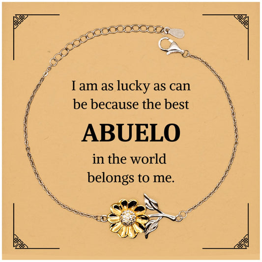 abuelo sunflower bracelet best grandfather gift engraved hope and love for birthday christmas holidays