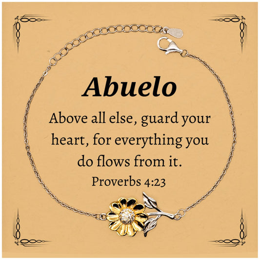 abuelo sunflower bracelet engraved with inspirational proverbs 4 23 perfect gift for grandpa birthday christmas veterans day
