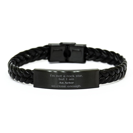 actor inspirational braided leather bracelet for birthday gifts and confidence boost