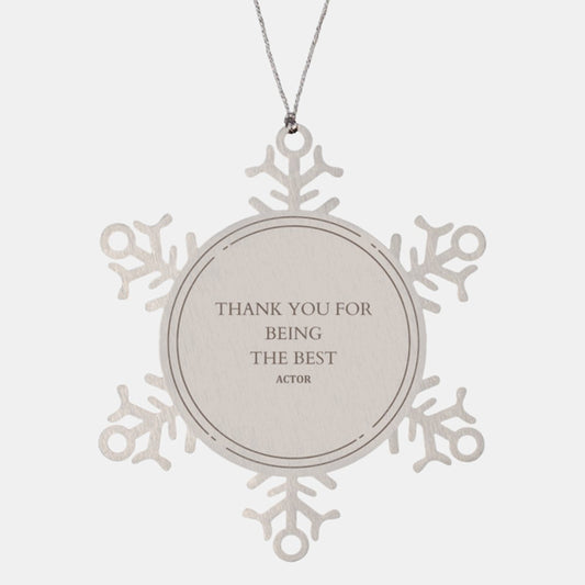 actor snowflake ornament thank you for being the best engraved christmas gift for actors to inspire confidence and joy during the holidays