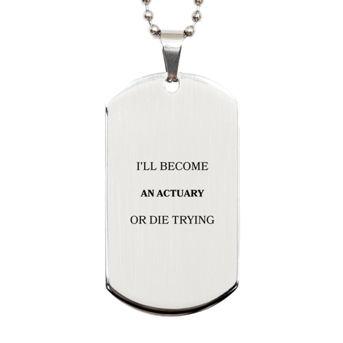 actuary engraved silver dog tag inspirational quote for graduation and veterans day