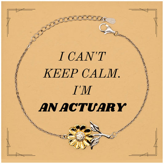actuary engraved sunflower bracelet i cant keep calm inspirational gift for birthday graduation and holidays confidence and hope for actuary professionals