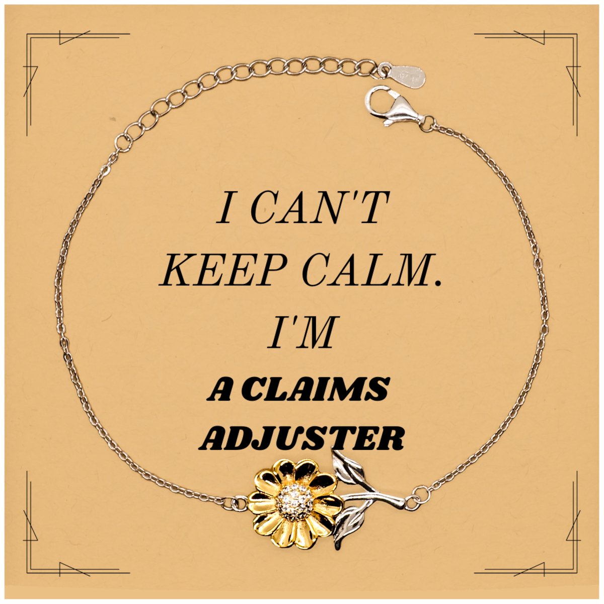 adjuster sunflower bracelet i cant keep calm claims adjuster confidence hope inspirational gift for birthday christmas graduation veterans day