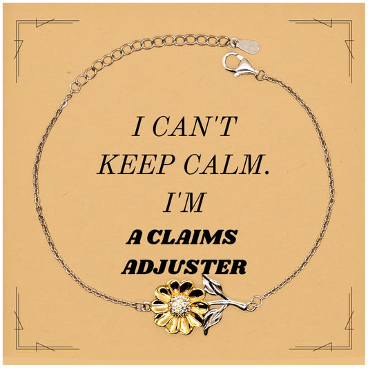 adjuster sunflower bracelet i cant keep calm claims adjuster confidence hope inspirational gift for birthday christmas graduation veterans day