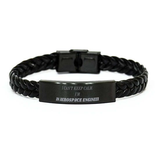 aerospace engineer braided leather bracelet i cant keep calm