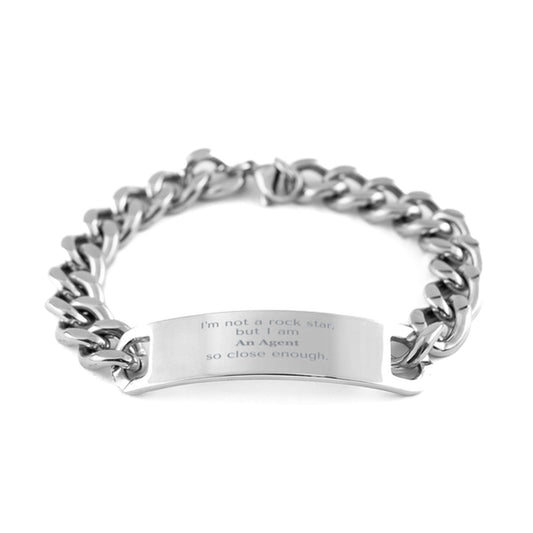 agent cuban chain stainless steel bracelet im not just a rockstar im agent perfect for confidence and inspiration on birthday christmas graduation veterans day