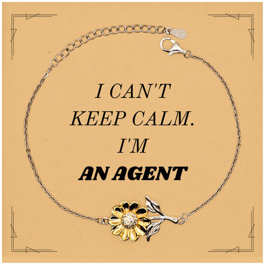 agent sunflower bracelet i cant keep calm inspirational engraved gift for confidence birthday christmas graduation veterans day easter perfect jewelry for agents