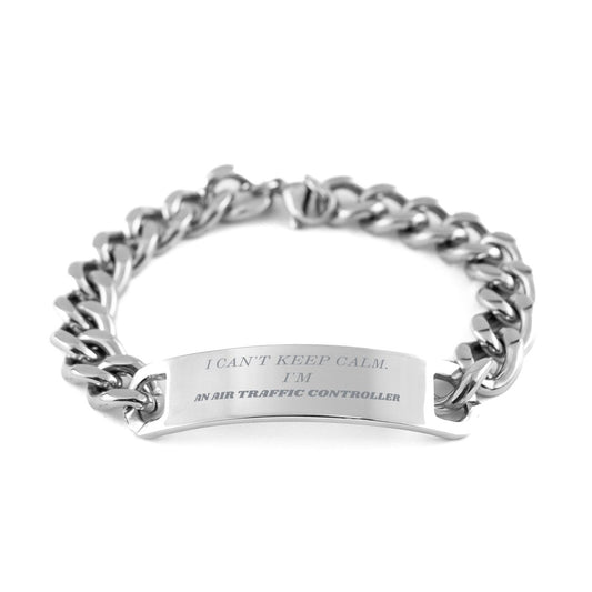 air traffic controller bracelet stainless steel cuban chain engraved with inspirational quote perfect gift for birthday graduation veterans day