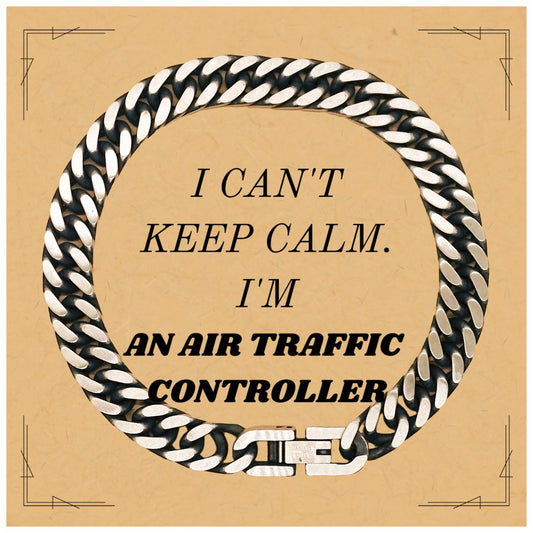 Air Traffic Controller Cuban Link Chain Bracelet - I Cant Keep Calm, Air Traffic Controller - Unique Gift for Birthday, Graduation, and Christmas - amangnyshop