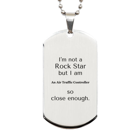 air traffic controller engraved silver dog tag im not a rockstar gift for graduation and veterans day