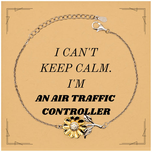 air traffic controller sunflower bracelet i cant keep calm engraved gift for christmas and birthday