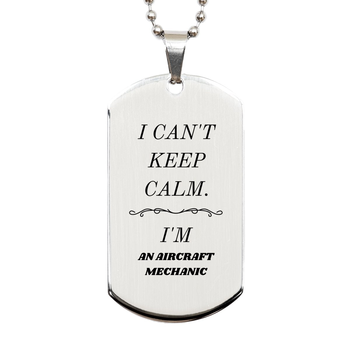 aircraft mechanic engraved silver dog tag confidence and inspiration gift for holidays and graduation