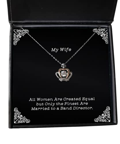 all women are created equal but only the finest are married to a band wife crown pendant necklace funny wife jewelry for wife