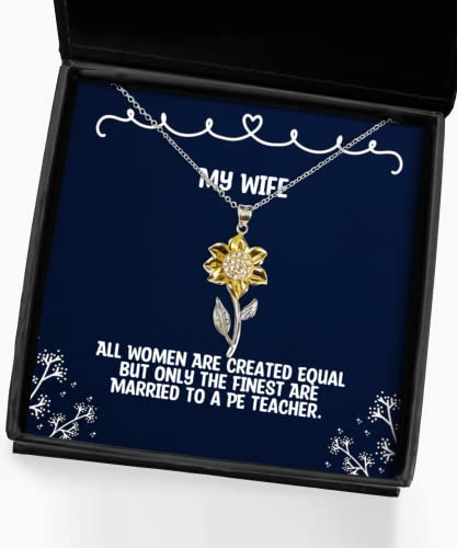 all women are created equal but only the finest are married to a sunflower pendant necklace wife jewelry for wife birthday present idea