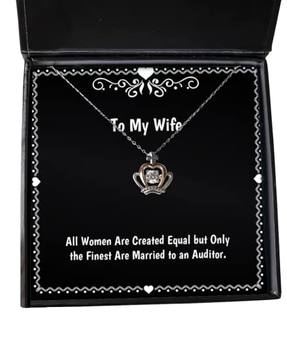 all women are created equal but only the finest are married to an auditor crown pendant necklace wife jewelry unique idea for wife