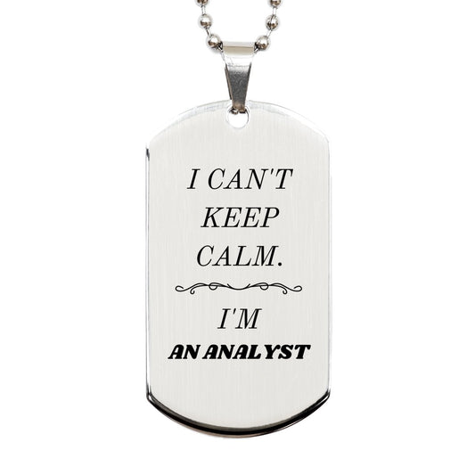 analyst engraved silver dog tag i cant keep calm analyst perfect gift for birthday graduation veterans day