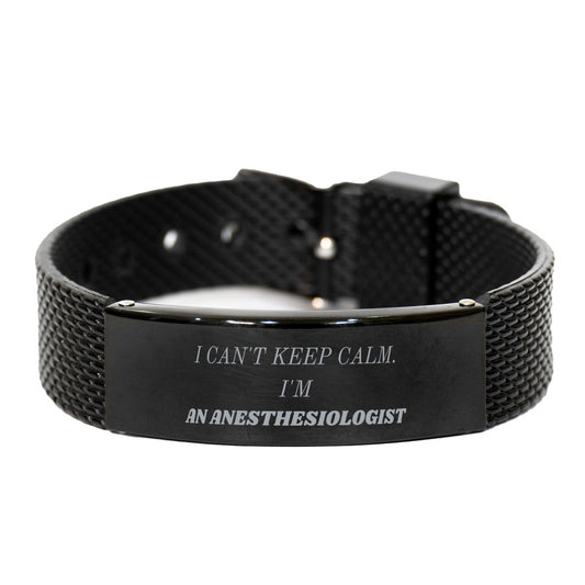 anesthesiologist black shark mesh bracelet i cant keep calm perfect gift for graduation birthday and holidays