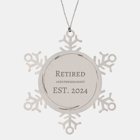 anesthesiologist snowflake ornament retired est 2024 gift for christmas