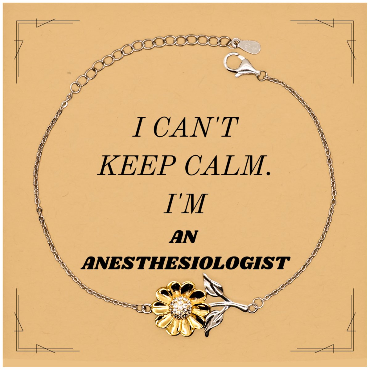 anesthesiologist sunflower bracelet i cant keep calm inspirational gift for graduation and birthdays
