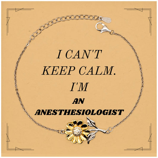 anesthesiologist sunflower bracelet i cant keep calm inspirational gift for graduation and birthdays