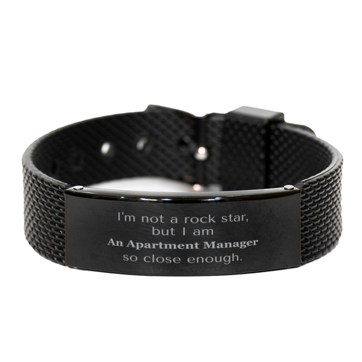 apartment manager black shark mesh bracelet im not a rockstar but i manage like one at work perfect gift for birthdays graduation and holidays