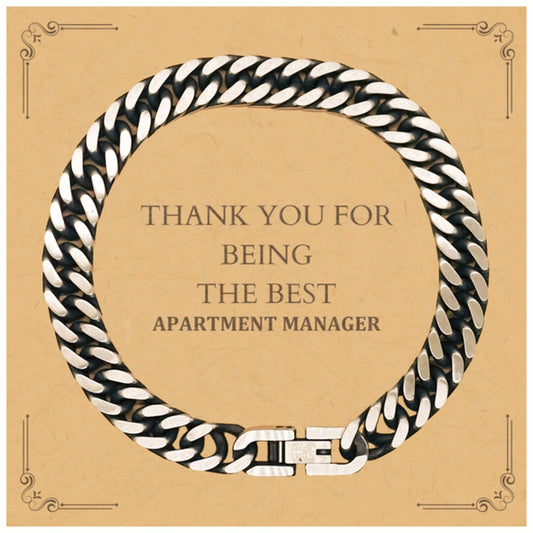 apartment manager cuban link chain bracelet thank you for being the best unique gift for christmas graduation and veterans day