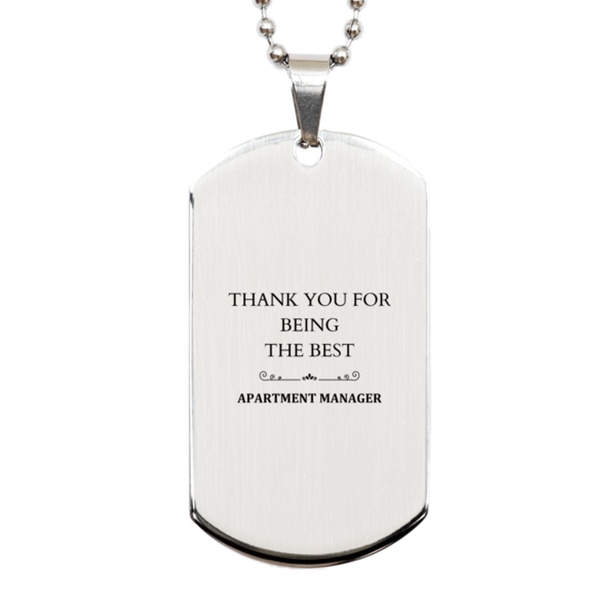 apartment manager engraved silver dog tag thank you for being the best gift for graduation christmas and veterans day